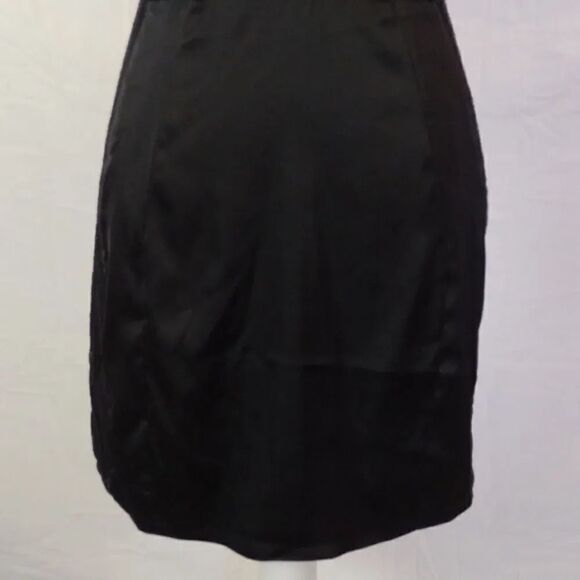 Y2K Black Satin And Lace Strappy Tank Mini Slip Dress Large *fits like Small - Picture 7 of 16